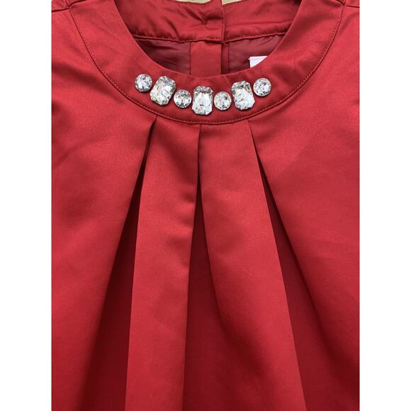 🎅🏻 Gymboree Girls Red Silky Bubble Hem Holiday Dress Sz 5 GORGEOUS - Picture 2 of 7